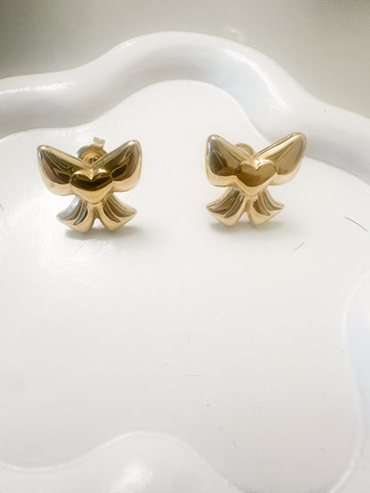 Simple Style Heart Bow Knot Earrings 