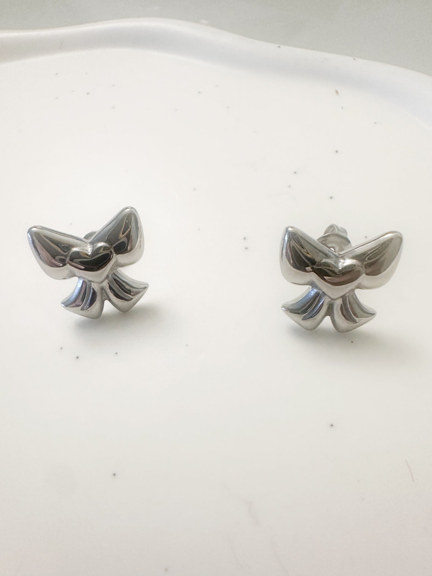 Simple Style Heart Bow Knot Earrings 