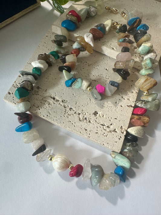 Multicolor Choker and Bracelet