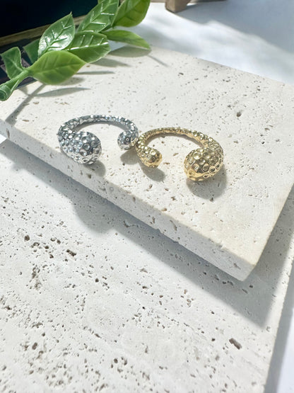 Retro Asymmetrical Geometric Ring 