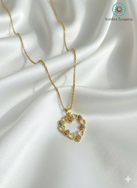 Corazón Arcoiris Necklace