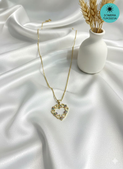 Corazón Arcoiris Necklace